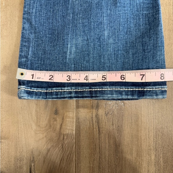NEW Miss Me Chloe Boot Cut Jeans Women 28 Feather Wing‎ Bling Denim Stitching - Picture 6 of 8